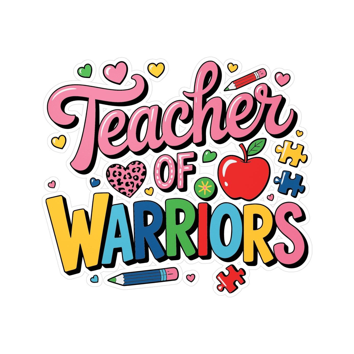 Colorful Teacher of Warriors Vinyl Stickers