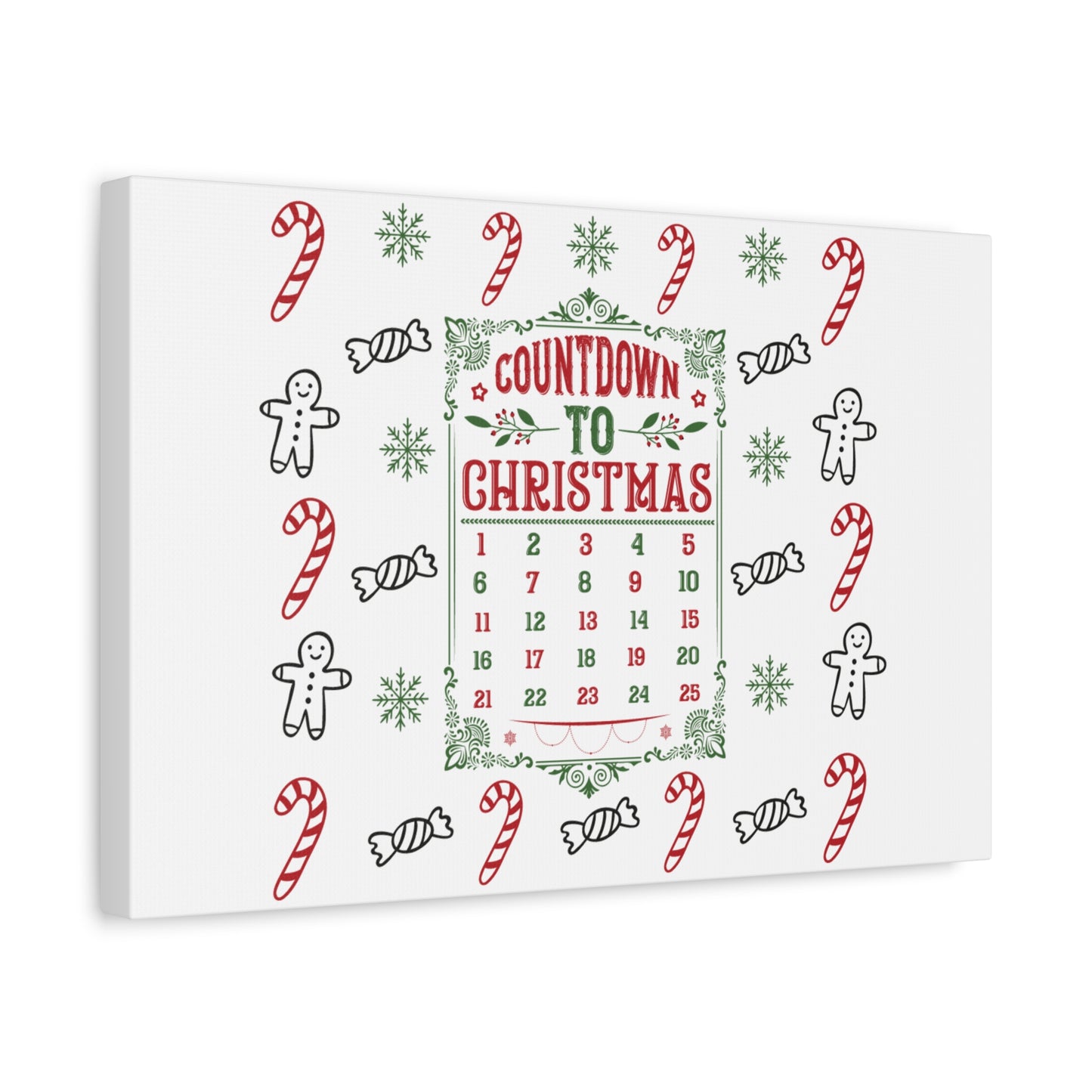 Christmas Countdown Canvas Wall Art