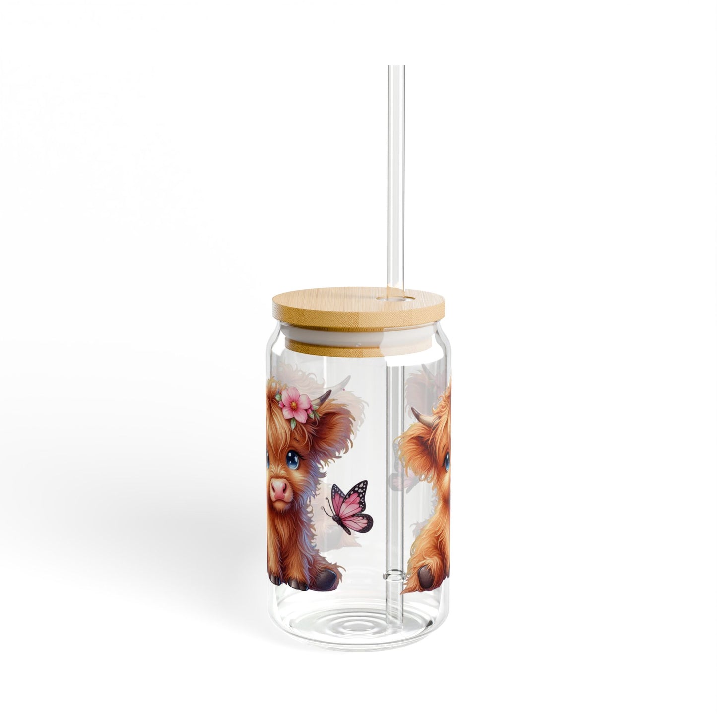 Cute Cow Sipper Glass, 16oz Farmhouse Drinkware