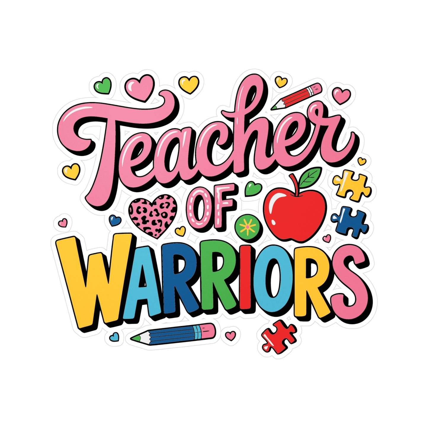 Colorful Teacher of Warriors Vinyl Stickers