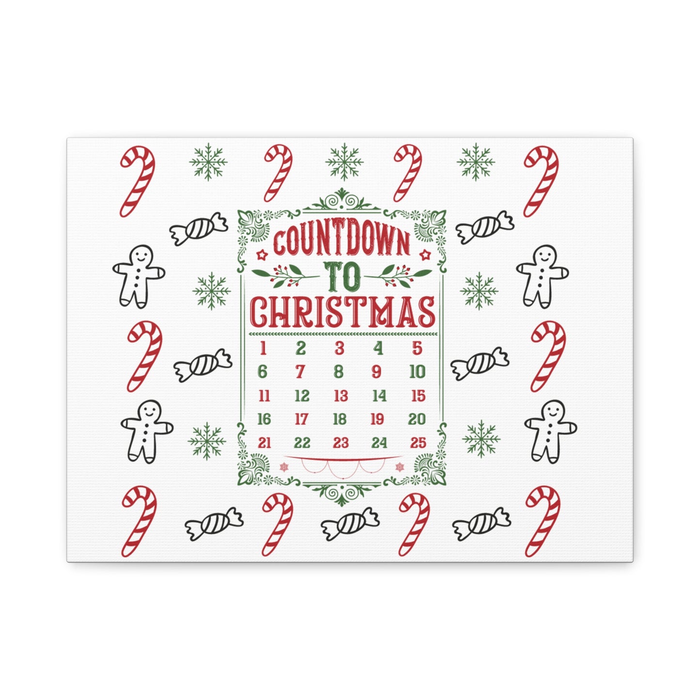Christmas Countdown Canvas Wall Art
