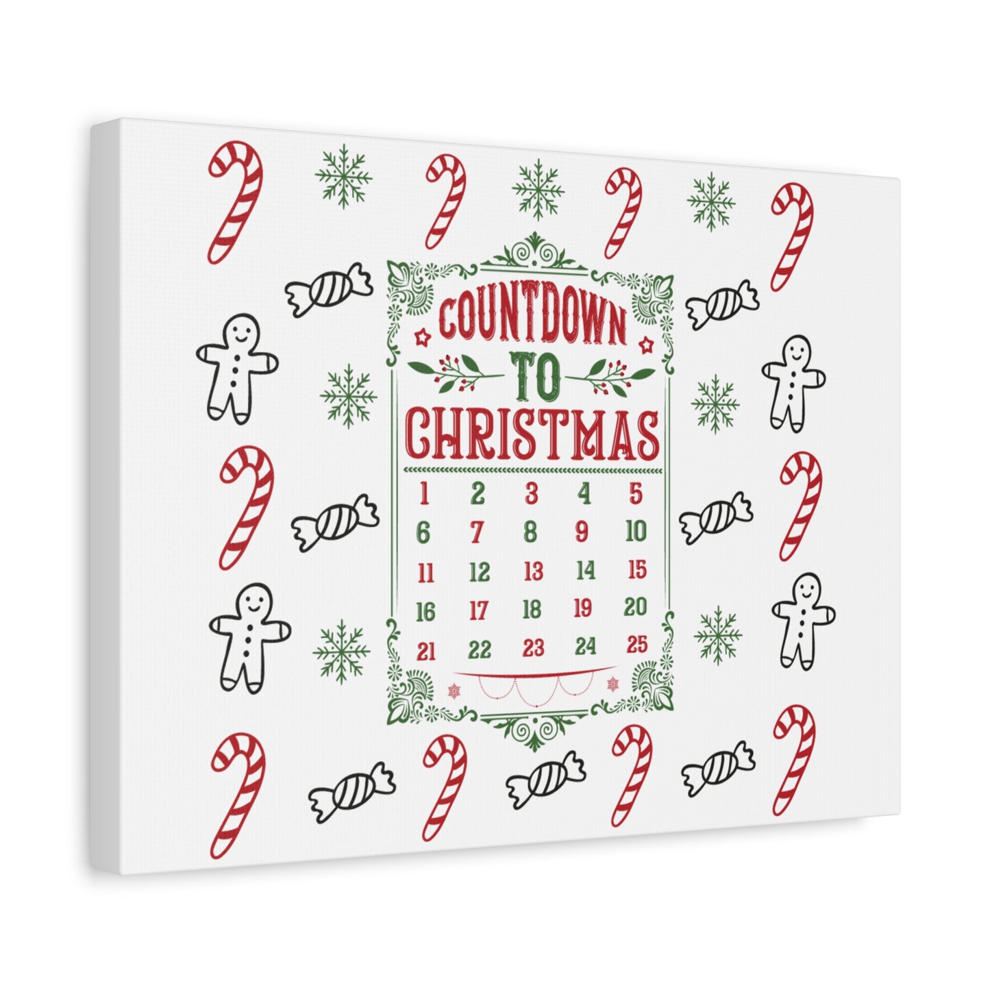 Christmas Countdown Canvas Wall Art