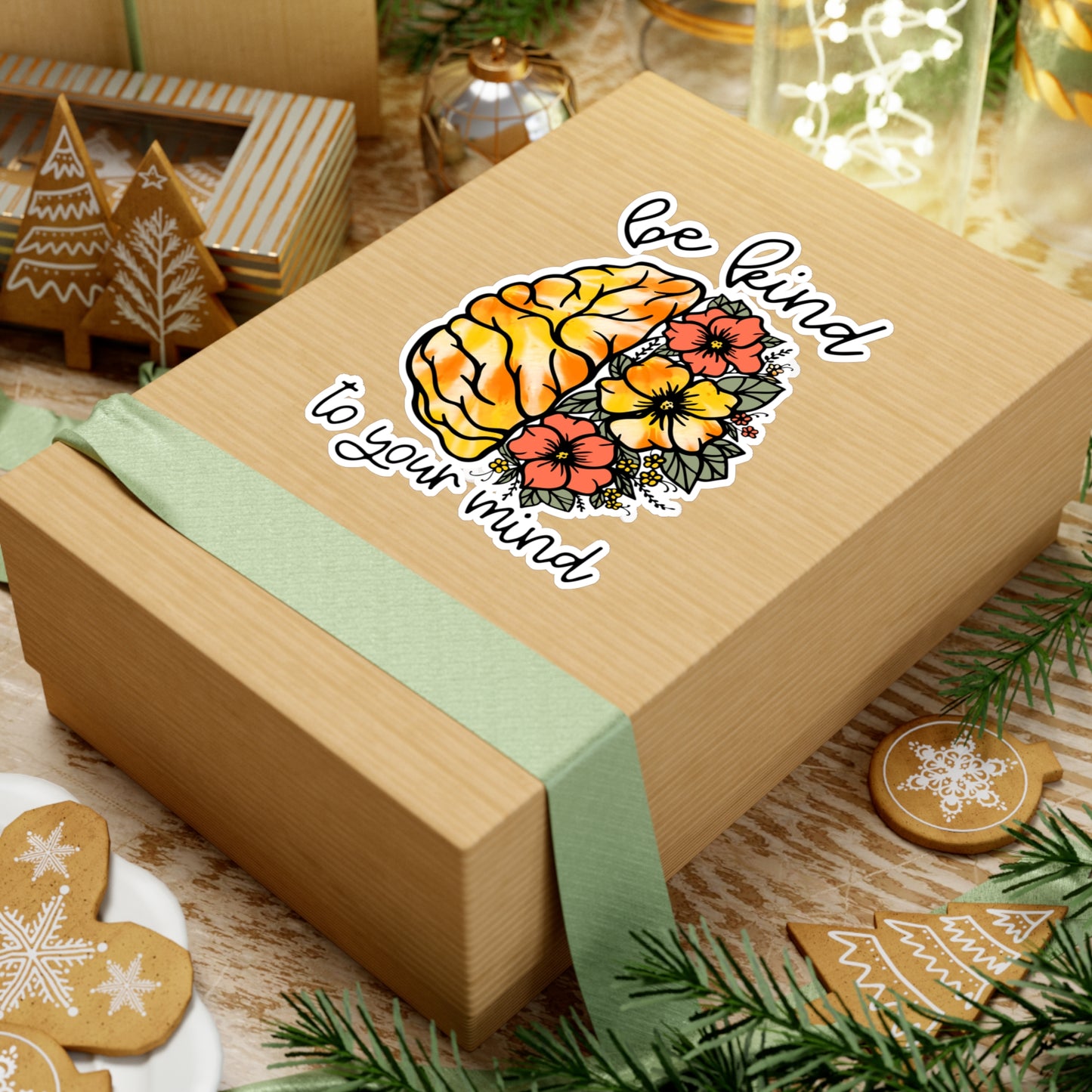Be Kind to Your Mind Kiss Cut Sticker