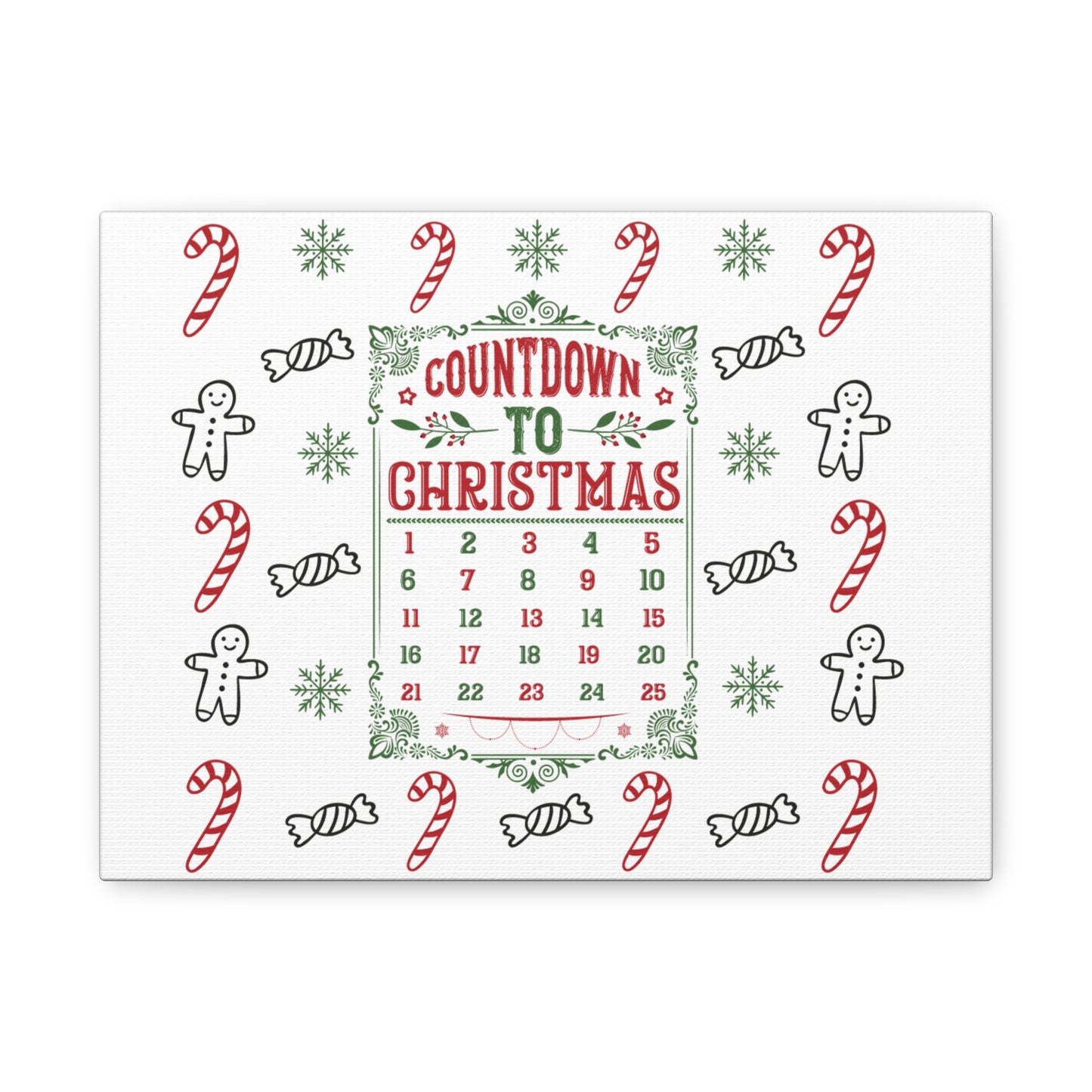 Christmas Countdown Canvas Wall Art