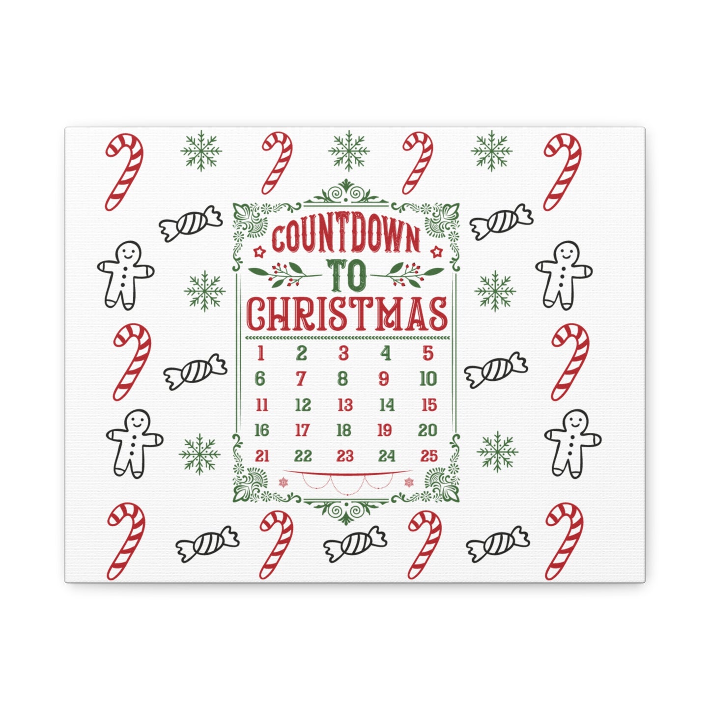 Christmas Countdown Canvas Wall Art