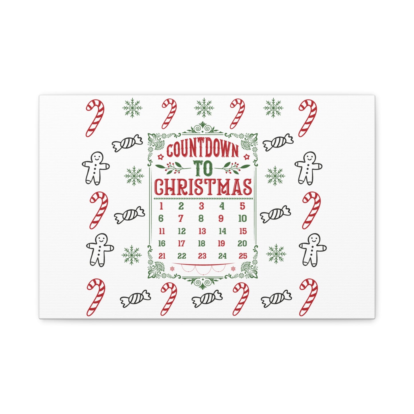 Christmas Countdown Canvas Wall Art